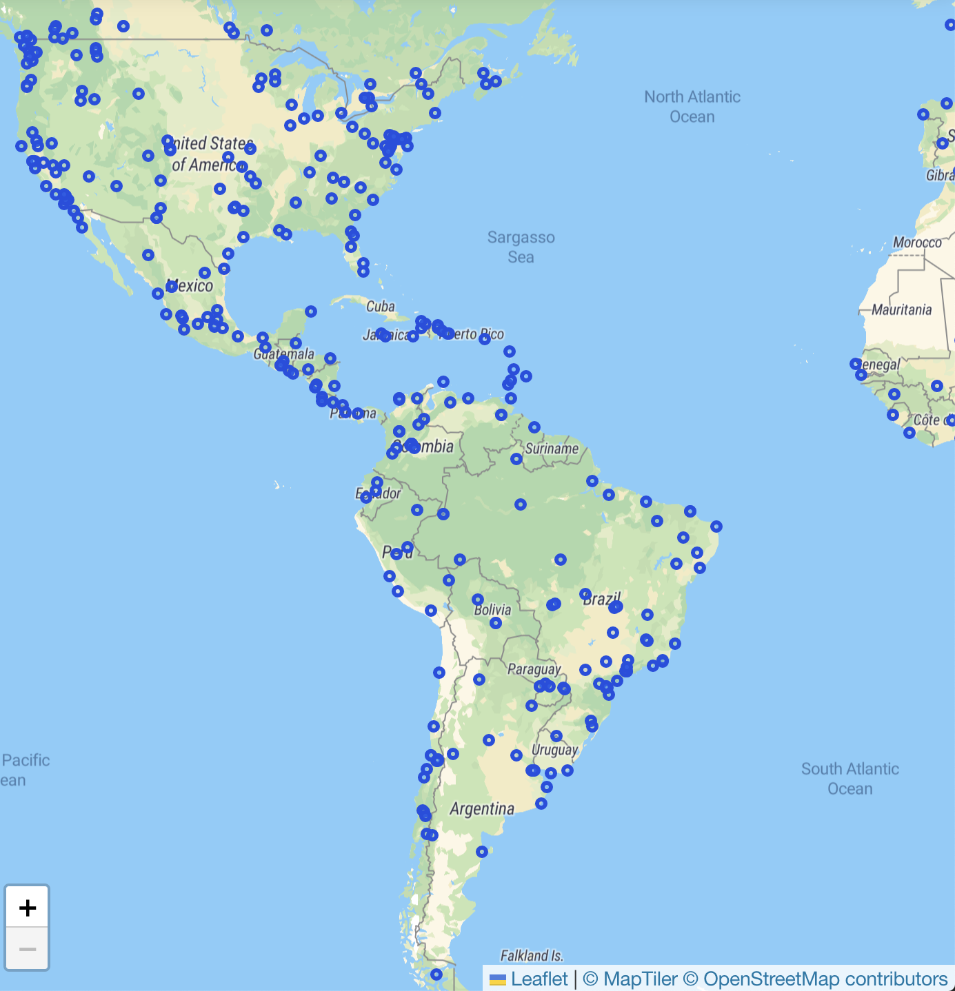 YWAM Bases Map